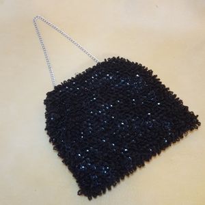 3/$20 Vintage black beaded clutch purse